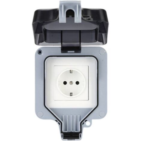 IP66-geschütztes, einreihiges Außengehäuse mit Steckeranschluss, spritzwassergeschützt, regendicht, Wandstecker, USB-Anschluss