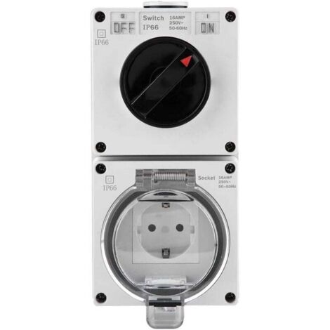 IP66 wasserdichter Steckdosenadapter mit Schalter (GB-Stecker)
