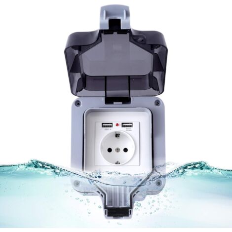 IP66 Waterproof Socket, Outdoor Wall Mounted Waterproof Socket, Dustproof Wall Socket Box for Indoor and Outdoor