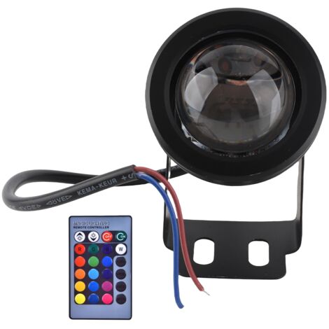 IP67 RGB-LED-Stehleuchte für Aquarium/Teich/Garten, 12 V 10 W, mit um 120° verstellbarer Halterung, schwarzes Aluminium