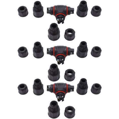 IP68 wasserdichte 3-Wege-Anschlussdose mit 3-poligem Stecker für LED-Außenbeleuchtung
