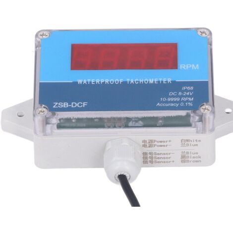 IP68 Wasserdichter digitaler Geschwindigkeitsmesser für Motoren, LED-Anzeige, 8–24 V DC
