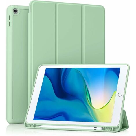 ORCHIDÉE iPad 10.2 inch with pencil holder, protective case with soft TPU back, matcha green