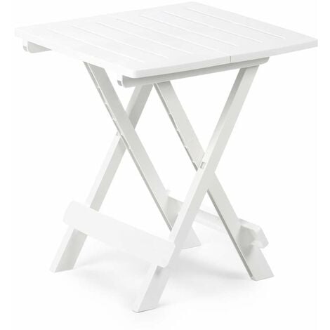 Ipae Progarden Adige Tavolino da Giardino Pieghevole - Bianco - 50x44 cm