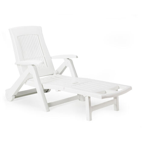 Ipae Progarden – Chaise pliante avec roues – Dimensions 72x195x101 cm – Poids 13,4 kg – Fabriquée en polypropylène – Modèle Zircone