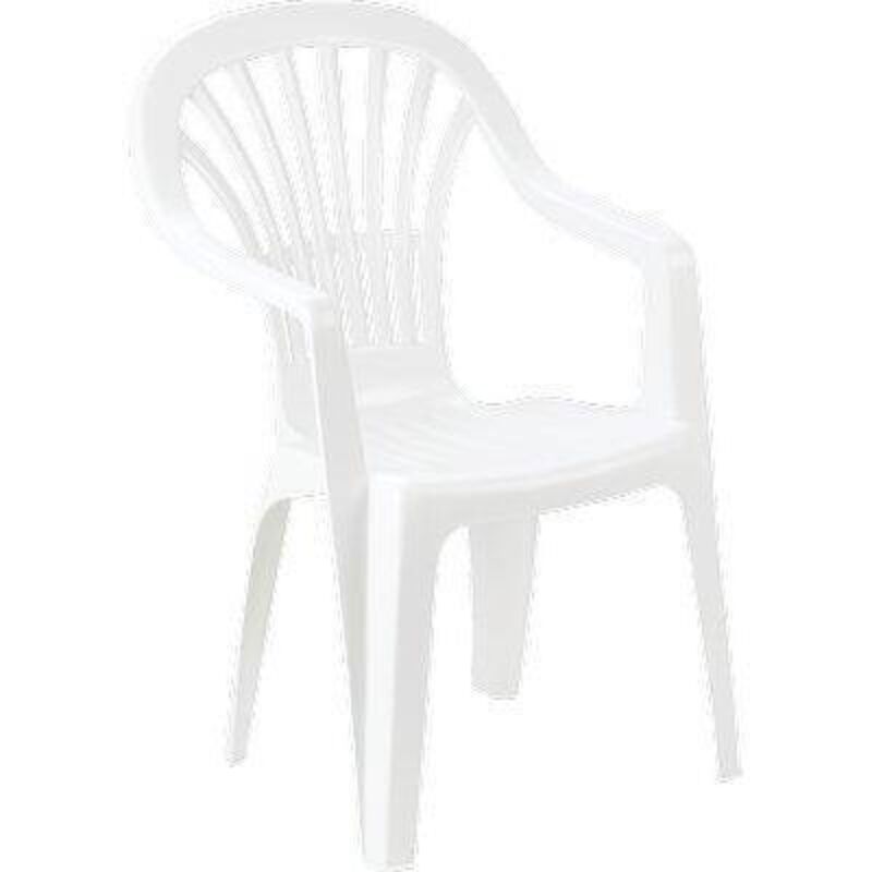 IPAE PROGARDEN Silla Resina Monoblock Respaldo Alto Blanco Zena