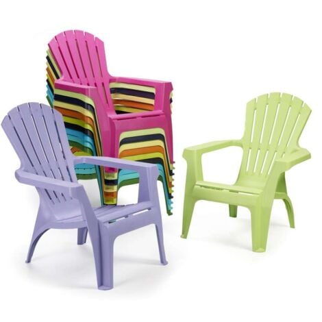 OZALIDE Ipae Progarden Poltrona Dolomiti - Monoblocco Impilabile - Colori Fucsia, Verde Lime, Verde, Azzurra, Antracite, Bianco - Misure 86x75 cm - Materiale Poliestere