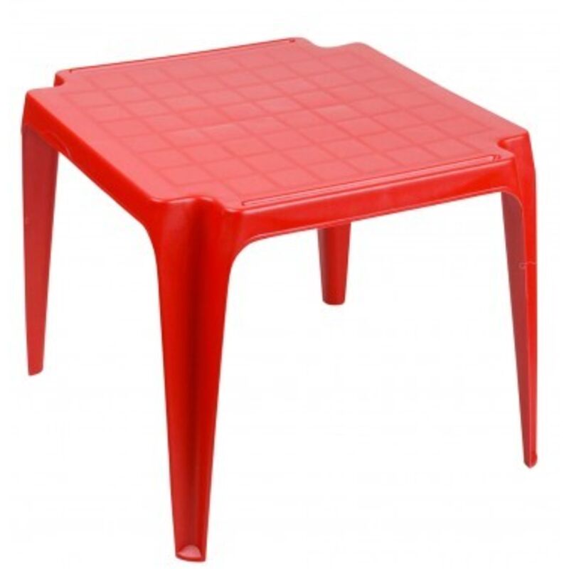 Table enfant empilable - 51 x 51 x 43 cm - Rouge - Livraison gratuite
