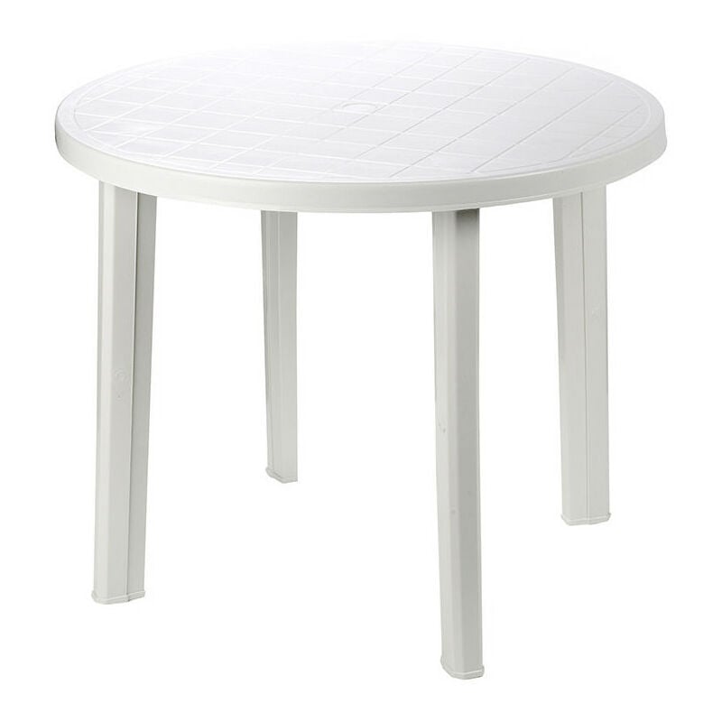 Ipae Progarden - Table Ronde Pour L'extérieur. Couleur: Blanc Ø90x72cm