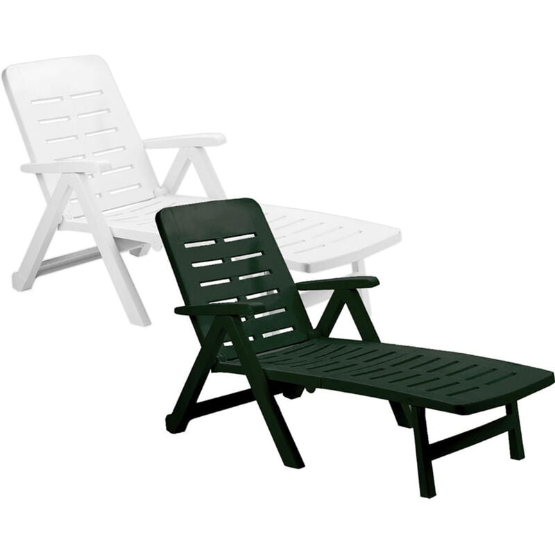

Tumbona resina SMERALDO plegable con ruedas color blanco - Ipae