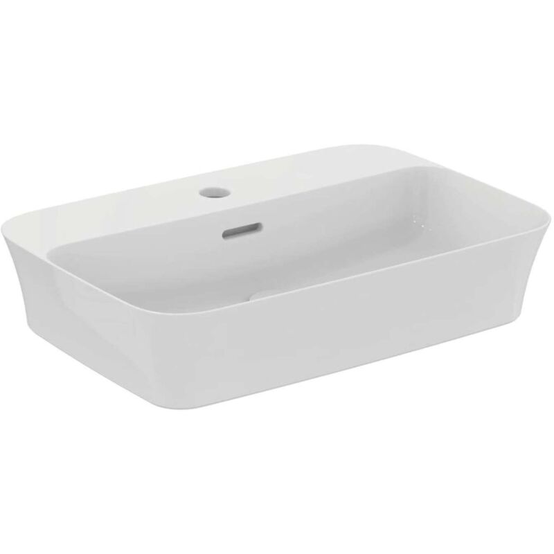 Ideal Standard - Ipalyss - Vasque, 55x38 cm, avec trop-plein, un trou pour robinetterie, blanc E207701