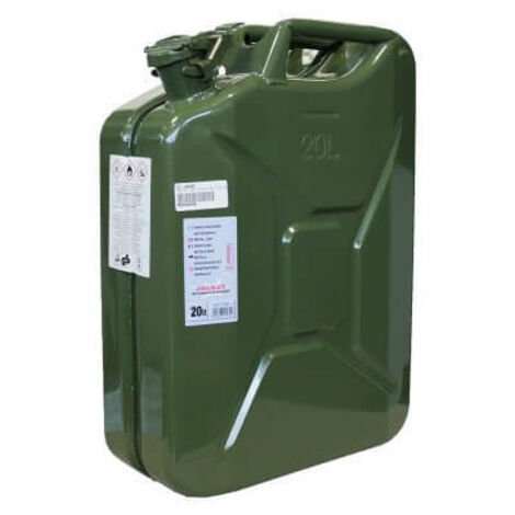 Iperbriko – Bidon en métal homologué 20 lt – Avec poignée de transport – Fermeture hermétique avec joint en caoutchouc – Pour liquides et carburants