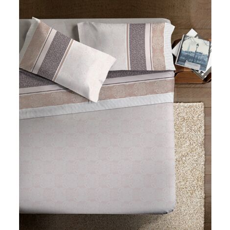 Ipersan Set Completo Lenzuola Matrimoniali, 100% Cotone Percalle, 1 Lenzuolo da sopra 250x300cm + 1 Lenzuolo da sotto 180x200cm + 2 Federe 83x52cm, Lenzuola Balzate con Cordonetto, Made in Europe