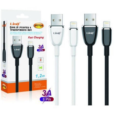 Iphone 8pin Lightning Lightning Usb 3a 1.2m Ip7724 Fast Data Transfer Charging Cable