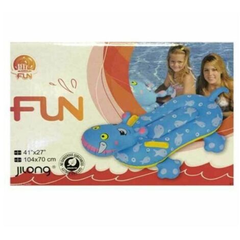 Ippopotamo Gonfiabile e Cavalcabile 2 manici 104x70cm Per Bambini Jilong Blu