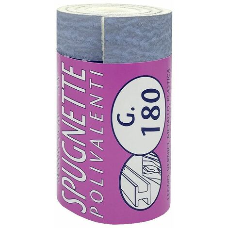 IQ2 TOOLS Carta abrasiva, minirotolo, spugna soft, grana 180, 5 pretagli