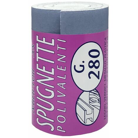 IQ2 TOOLS Carta abrasiva, minirotolo, spugna soft, grana 280, 5 pretagli