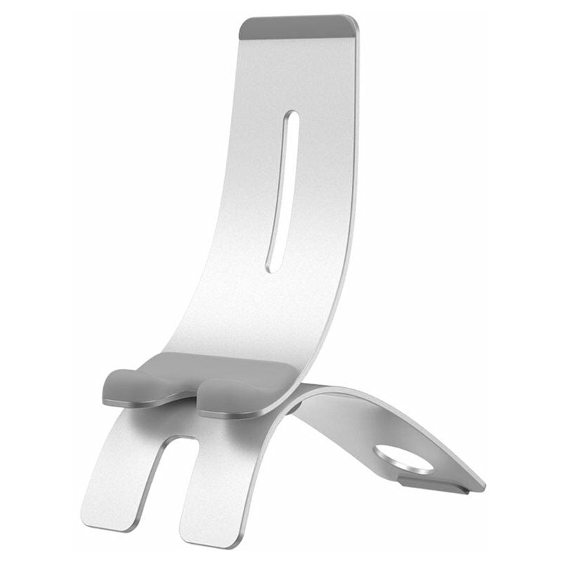 

Soporte para telefono Tableta Soporte de aleacion de aluminio Soporte de ajuste de angulo multiple Proteccion de silicona para iPhone Samsung Huawei