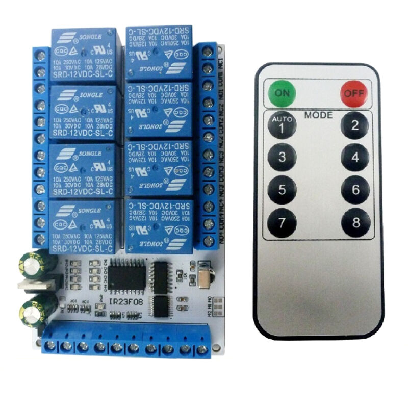 

IR23F08 8 canales multi-funcion de infrarrojos Modulo de rele de control remoto, 12 V