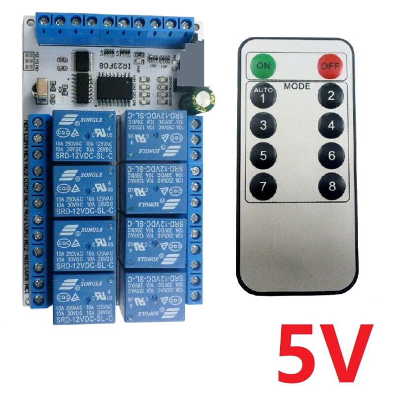 

IR23F08 8 canales multi-funcion de infrarrojos Modulo de rele de control remoto, 5V