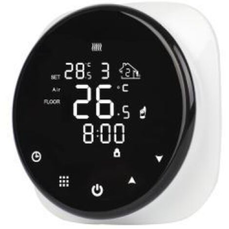 IRH-TRB001: Termostato elettrico per riscaldamento, 16A, WI-FI, rotondo, nero, modello 001