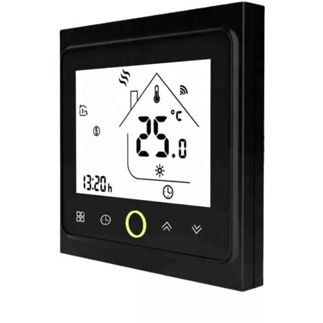 IRH-TSB001 : Thermostat de chauffage électrique, 16A, WIFI carré, noir, modèle 001