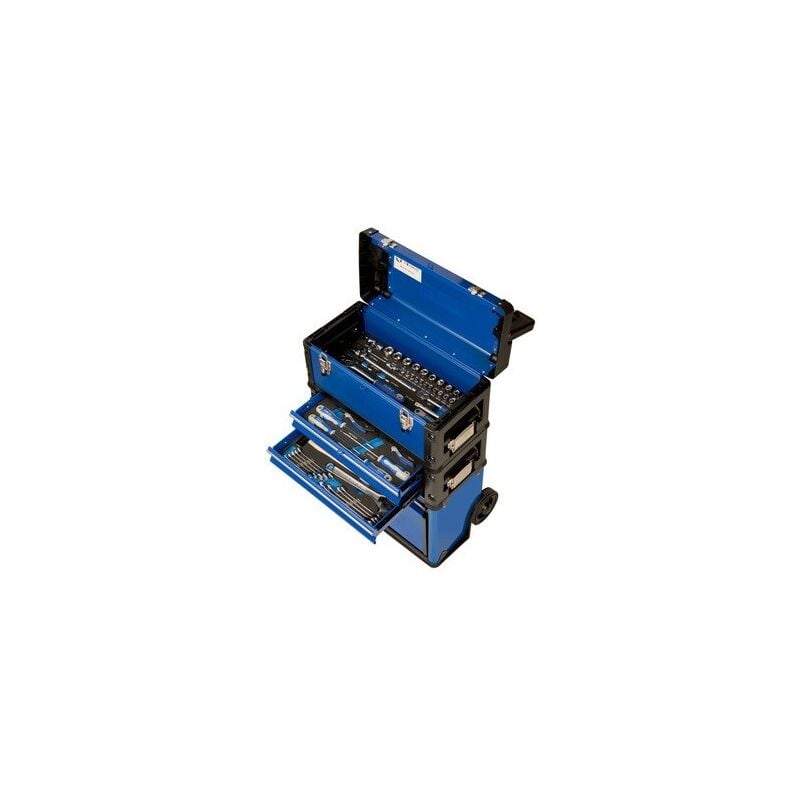 Tour de 3 boîtes à outils sur roues avec jeu d'outils pour utilisation mro - équipée 98 - Irimo
