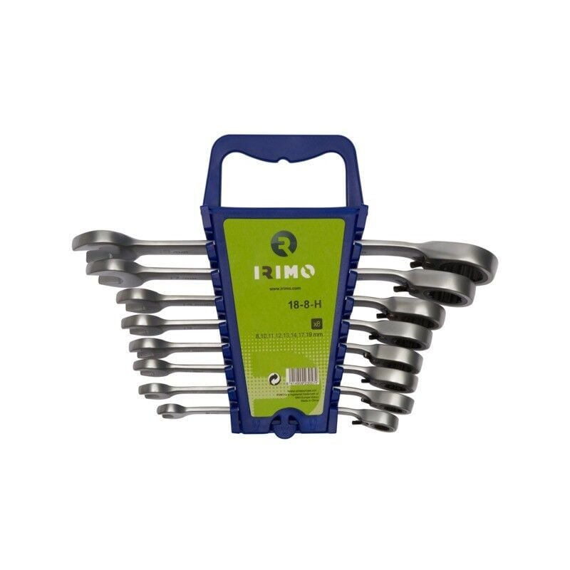 Irimo - Jeu de 8 clés mixtes à cliquet sur clip