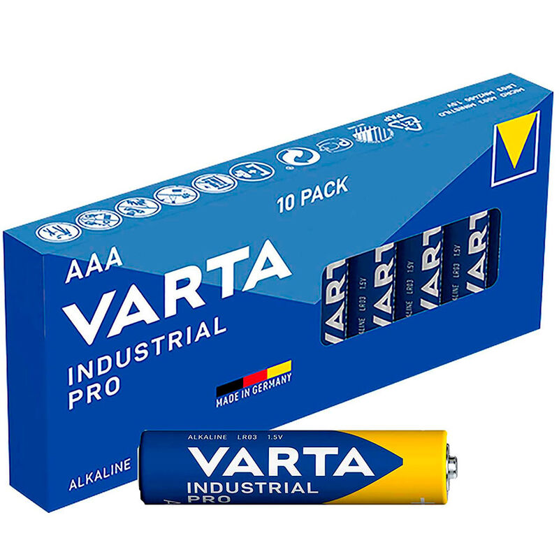 

Pack 10 pilas aaa lr03 industrial pro ø10,5x44,5mm - Varta