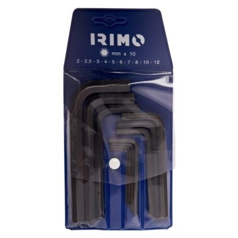IRIMO - Jeu de 11 clés mâles 6 pans, finition brunie, mm