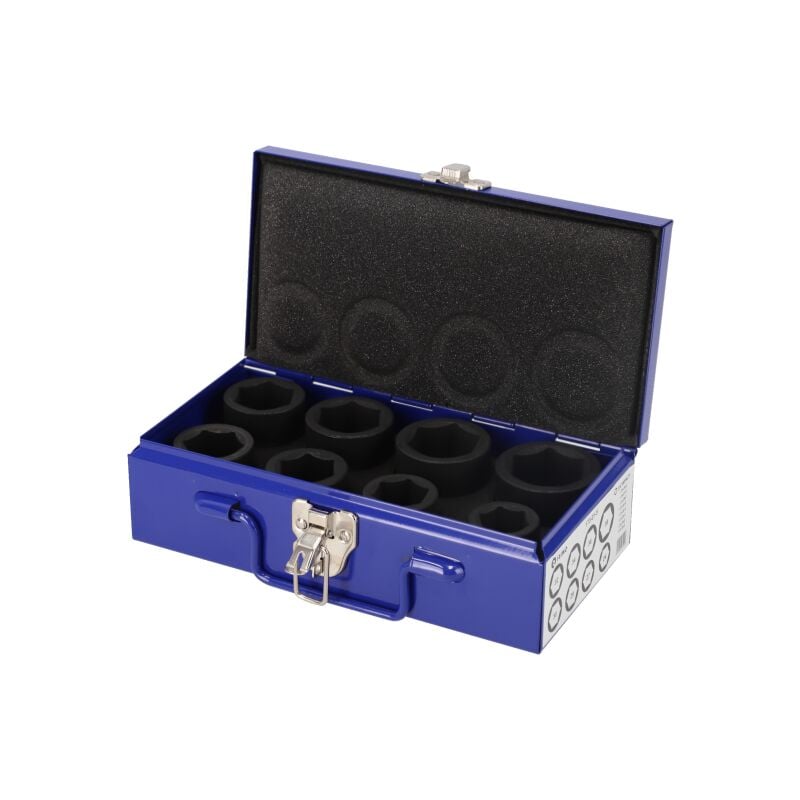 Irimo - Jeu de 8 douilles à chocs 6 pans 3/4', coffret métallique