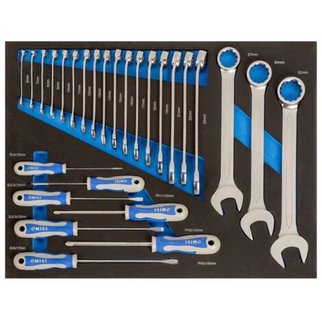 IRIMO - Module mousse 3/3 Clés mixtes et tournevis - 27 pièces