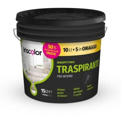 Iris Color Idropittura Traspirante per Interni - Bianco 15 lt