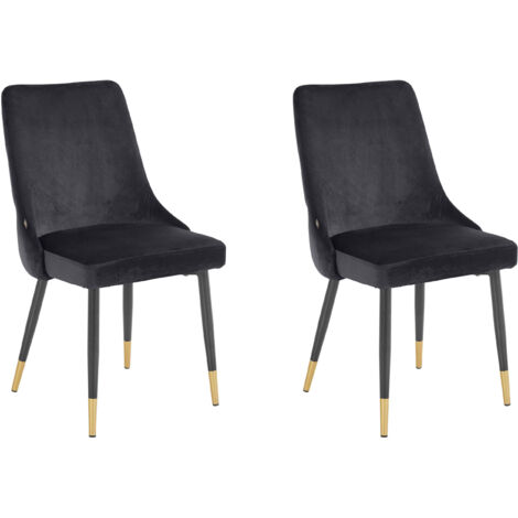 Iris-Ensemble de 2 chaises de salle à manger rembourrées en gris velours