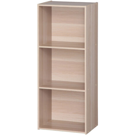 Iris Ohyama, Armadietto, Libreria, Armadietto con 3 Ripiani, Grande CapacitÃ , Multifunzionale, Solido, Ufficio, Camera da Letto, Soggiorno - Office Basic Rack CX-3FN - Marrone Chiaro