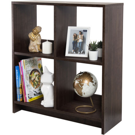 Iris Ohyama, Armadio a giorno, Libreria, Ripiano a 4 scomparti, Grande capacitÃ , Orizzontale e verticale, Ufficio, Camera da letto, Soggiorno - Scaffale aperto in legno WOS-4 - Marrone