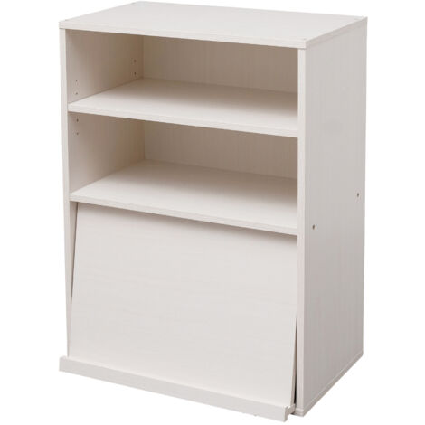 Iris Ohyama, Armadio con ante, Ripiano portaoggetti, 2 vani componibili, Design, Solido, Moderno, Multiuso, Ufficio, Camera da letto, Soggiorno, Flap Rack CHR-1, Rovere bianco
