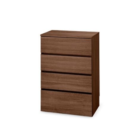 Iris Ohyama, Chiffonier, Buffet, Armoire de chambre, Meuble de rangement, Commode Multifonction, 4 tiroirs coulissants, Moderne, Robuste, Salon - Wooden Chest WCH 590- Marron