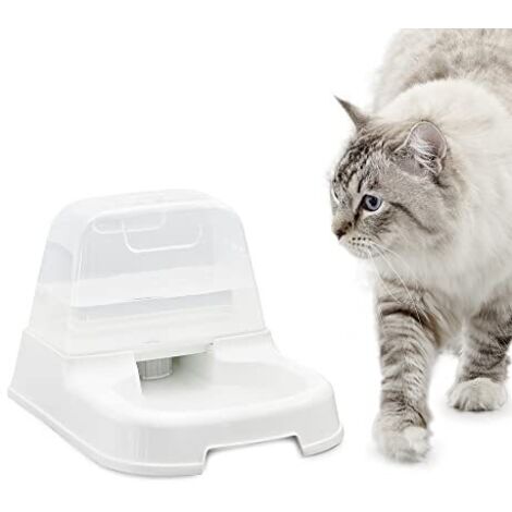 Iris Ohyama, Dispenser, Fontana d'acqua in plastica con sistema antigoccia e impugnatura ergonomica, L30,5 x P23,7 x H19 cm, Piedini antiscivolo, Per gatti, J-200, Bianco