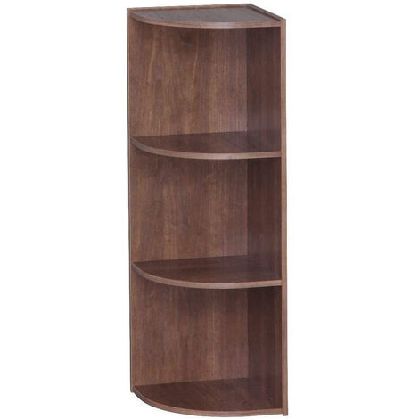 Iris Ohyama Eck-Holzbücherregal, 3 Etagen, Braun, Vielseitig, Modular, Offenes Regal, Für Wohnzimmer, Büro, Schlafzimmer, Platzsparend, Bücher, CD, Dekor, Einfacher Aufbau, CX-3C