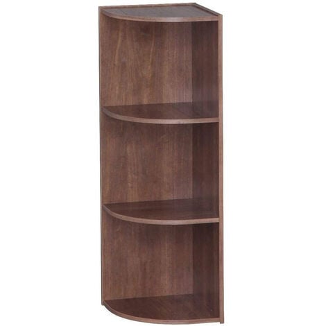 IRIS OHYAMA Ohyama Eck-Holzbücherregal, 3 Etagen, Braun, Vielseitig, Modular, Offenes Regal, Für Wohnzimmer, Büro, Schlafzimmer, Platzsparend, Bücher, CD, Dekor, Einfacher Aufbau, CX-3C