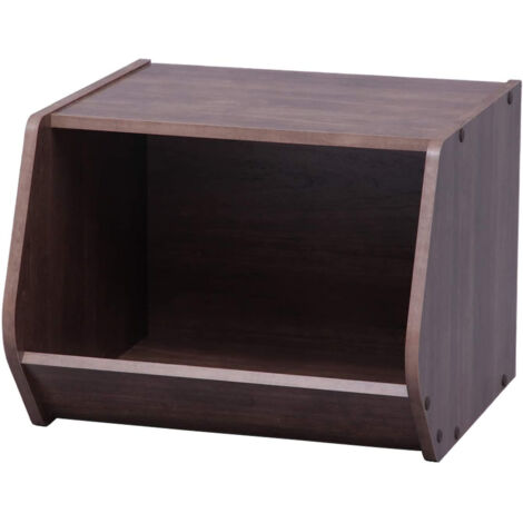 Iris Ohyama, Meuble de Rangement en Bois, Lot de 2, Bibliotheque, 2 Niveaux, Étagère, Meuble Modulaire, Marron, Ouvert, Solide, pour Salon, Bureau, Chambre, CD, Livre, Assemblage Facile, CX-2
