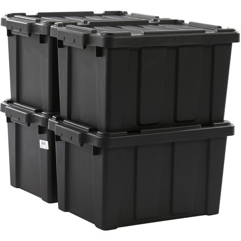 Iris Ohyama Heavy Duty Organisation Boxes, 21L, 4er-Set, Rot, Kompakt, Robust, Stapelbar, Aufbewahrungsbox, FÃ¼r Garage, Regale, Umzug, Plastik, Utility, Werkzeugkiste, DDSKT-210