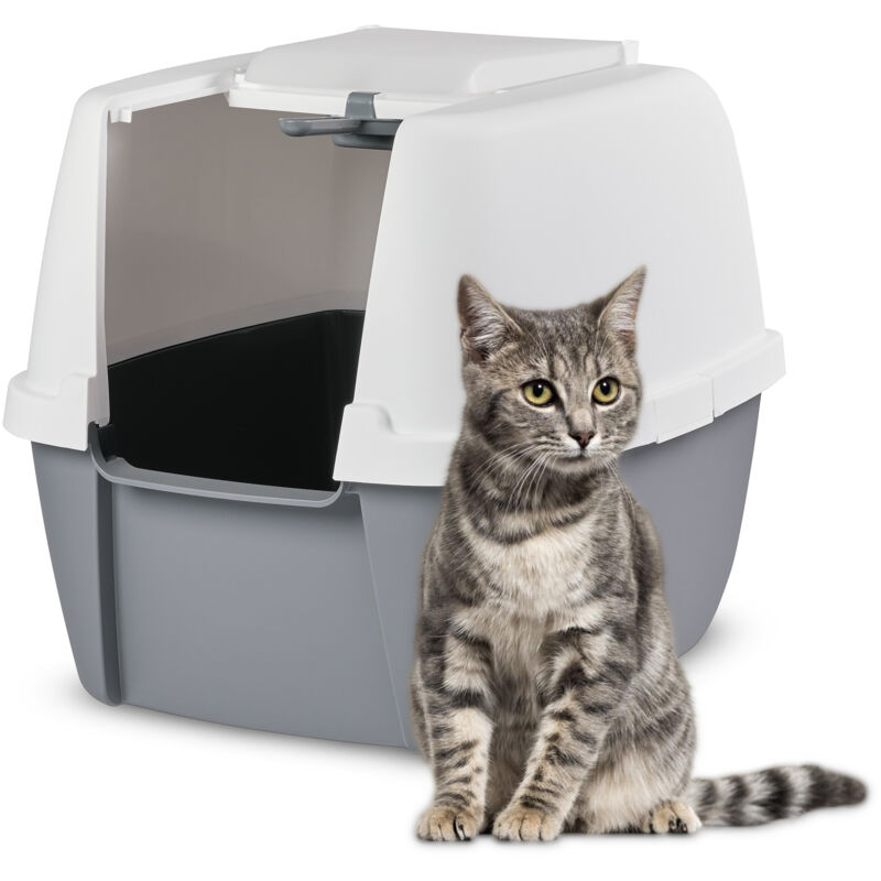 Iris Ohyama, Maison de Toilette pour Chat avec Pelle XXL, Gris, CLH-17J