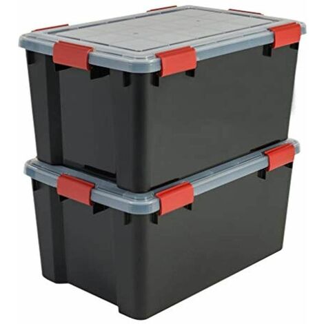IRIS OHYAMA Lot de 3 boîtes de rangement hermétiques - Air Tight Box - AT-SD - Plastique - Transparent - 28 L - 39 x 29 x 26 cm