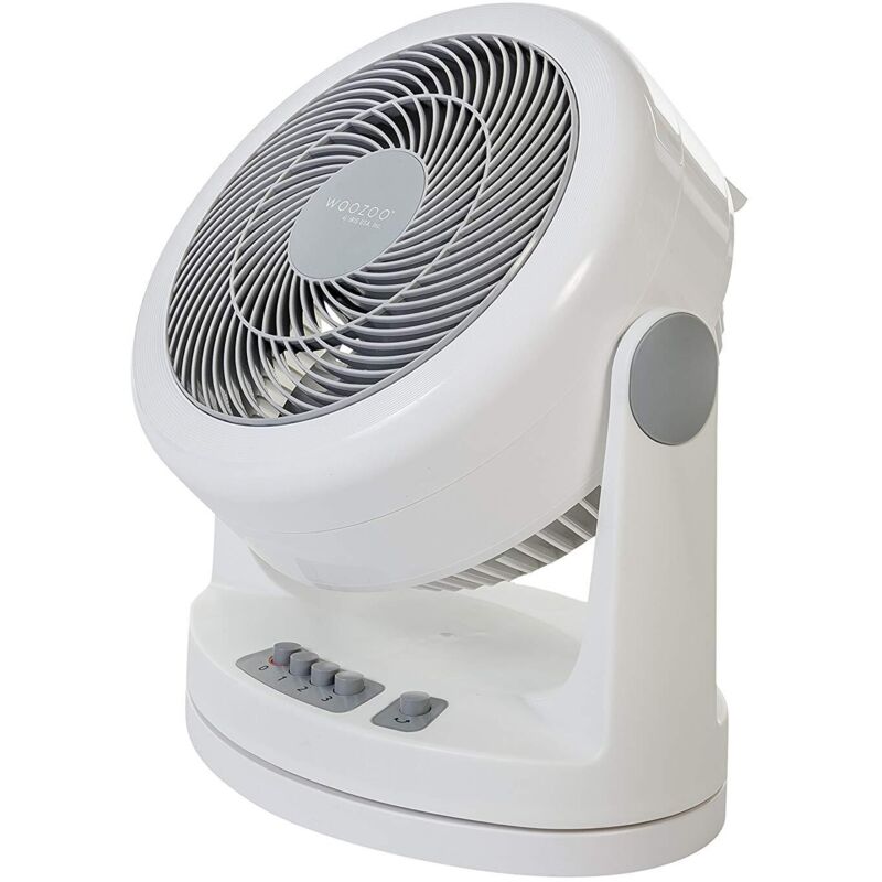 Woozoo, Ventilateur de table silencieux, puissant & portable, 33m², Portée 13m, Oscillation, Inclinaison verticale, Salon - Woozoo PCF-HM23 - Blanc