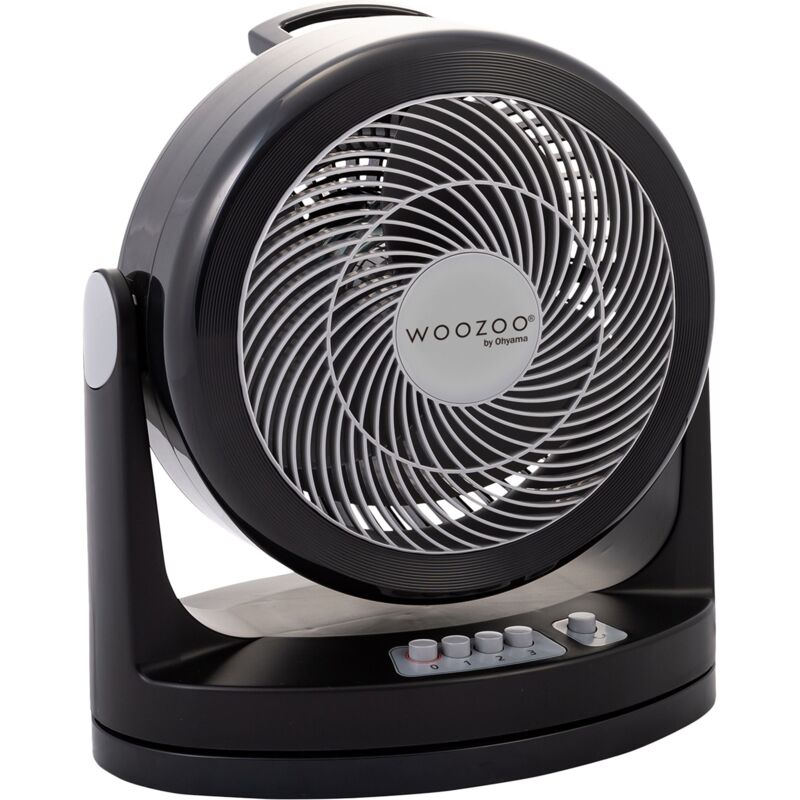 Woozoo, Ventilateur de table silencieux, puissant & portable, 33m², Portée 13m, Oscillation, Inclinaison verticale, Salon - Woozoo PCF-HM23 - Noir