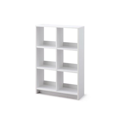 Iris Ohyama, Meuble de rangement ouvert, Bibliothèque, Étagère de 6 casiers, Grande capacité, horizontale & verticale, Bureau, Chambre, Salon - Wood Open Shelf WOS-6 -  Chêne Blanc