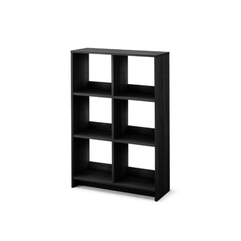 Iris Ohyama, Meuble de rangement ouvert, Bibliothèque, Étagère de 6 casiers, Grande capacité, horizontale & verticale, Bureau, Chambre, Salon - Wood Open Shelf WOS-6 -  Chêne Noir