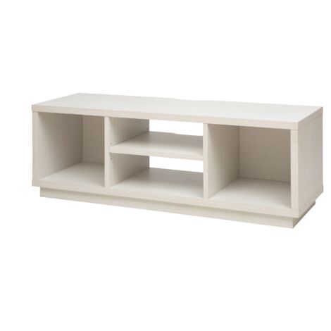 Iris Ohyama, Meuble TV, Meuble tele, Banc TV, Support télévision pour ecran jusqu'à 55 pouces, 4 Etagères, Sortie-câbles, Pieds ajustables, Chambre, Salon - TV Cabinet Standard OTS-125S - Chêne Blanc